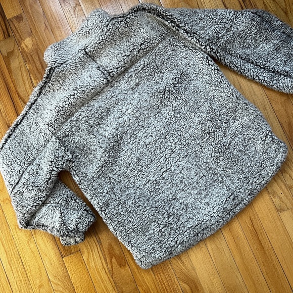 Elodie Quarter Zip Grey Sherpa size M - Picture 3 of 4